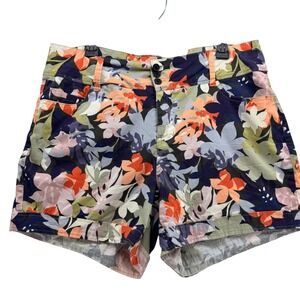Royalty For Me Floral Print Shorts Womens 14W Plus Size Casual Colorful